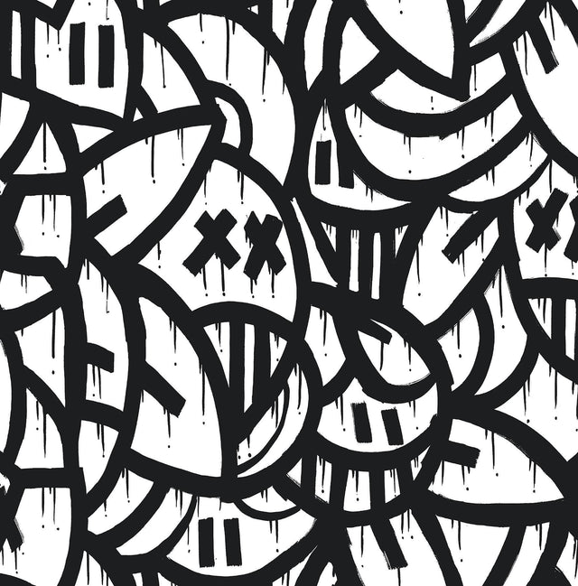 Brewster Home Fashions Black Bold Arrangements Peel & Stick Wallpaper