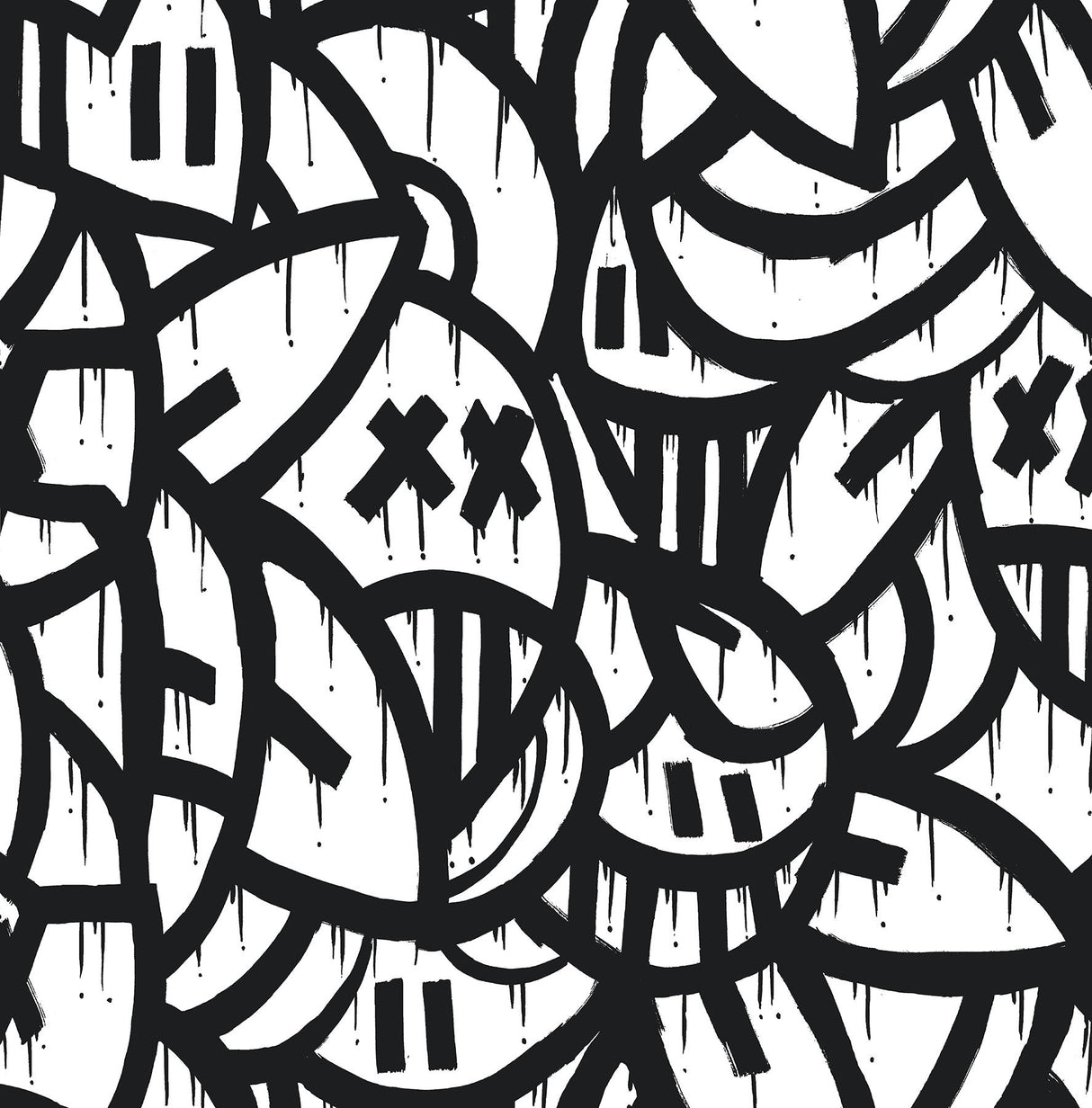 Brewster Home Fashions Bold Arrangements Peel & Stick Black Wallpaper