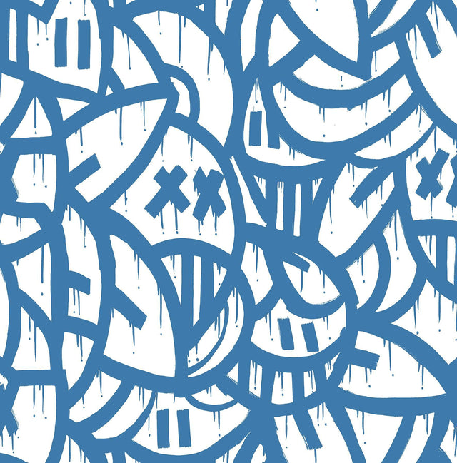 Brewster Home Fashions Blue Bold Arrangements Peel & Stick Wallpaper