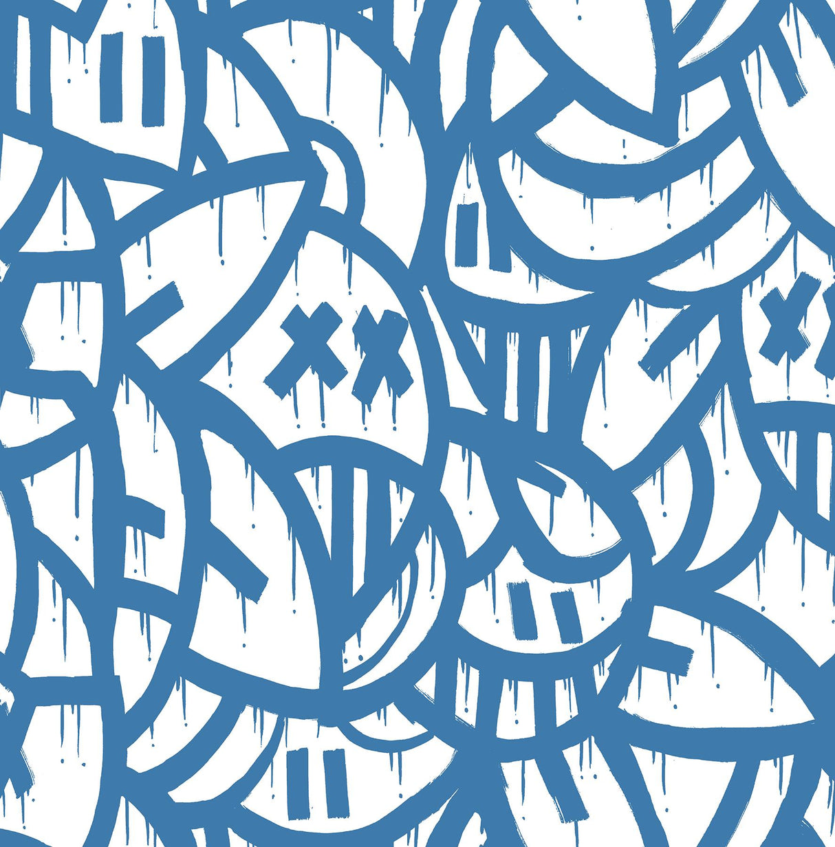 Brewster Home Fashions Bold Arrangements Peel & Stick Blue Wallpaper