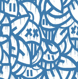 Brewster Home Fashions Bold Arrangements Peel & Stick Blue Wallpaper