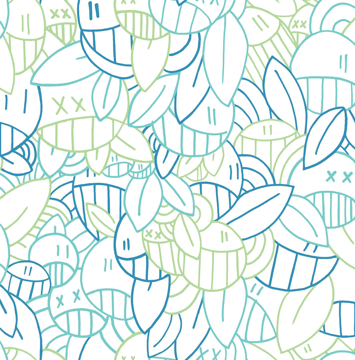 Brewster Home Fashions Floral Sequence Peel & Stick Multi Cool Wallpaper