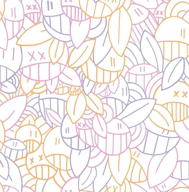 Brewster Home Fashions Multi Warm Floral Sequence Peel & Stick Wallpaper