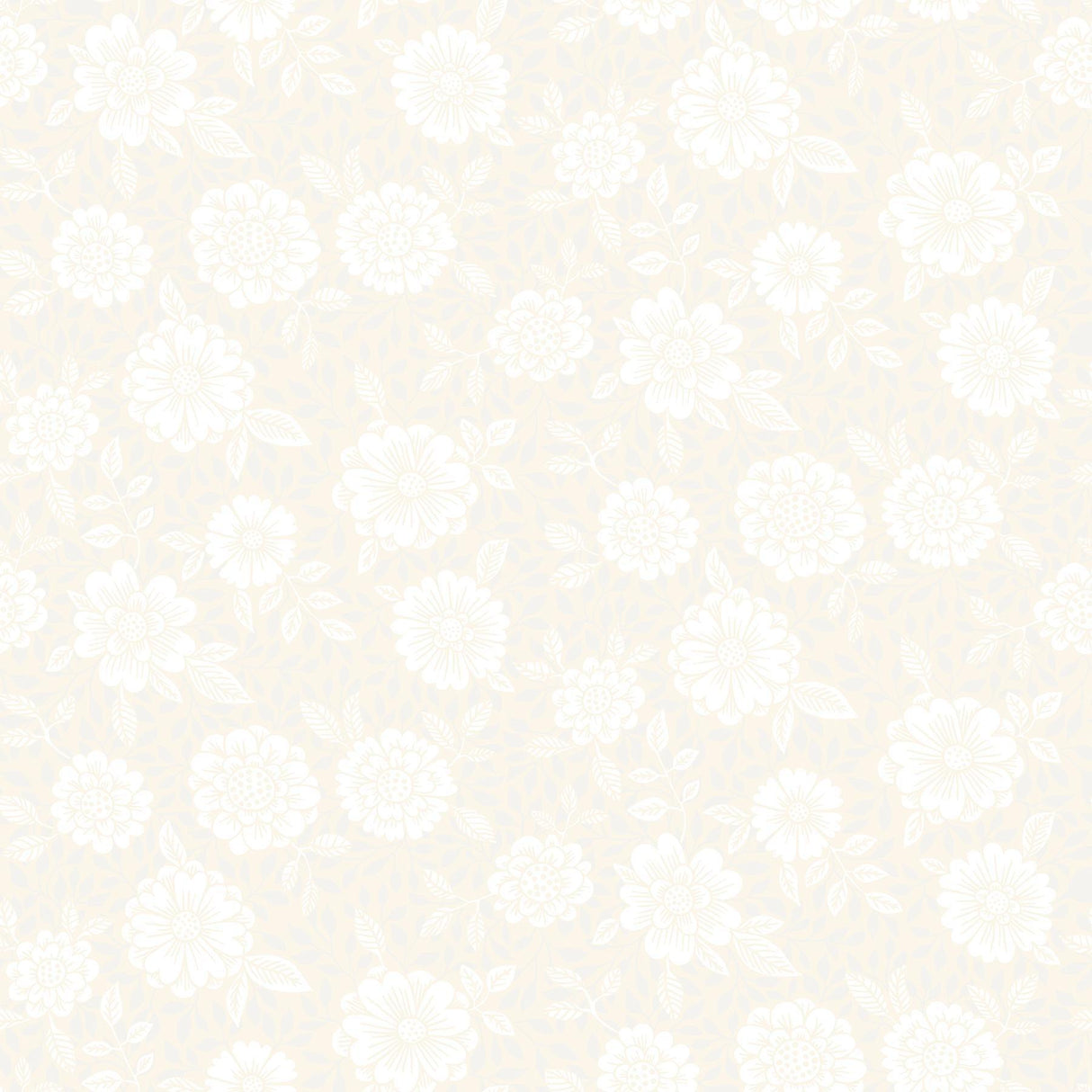 A-Street Prints Lizette Cream Charming Floral Wallpaper