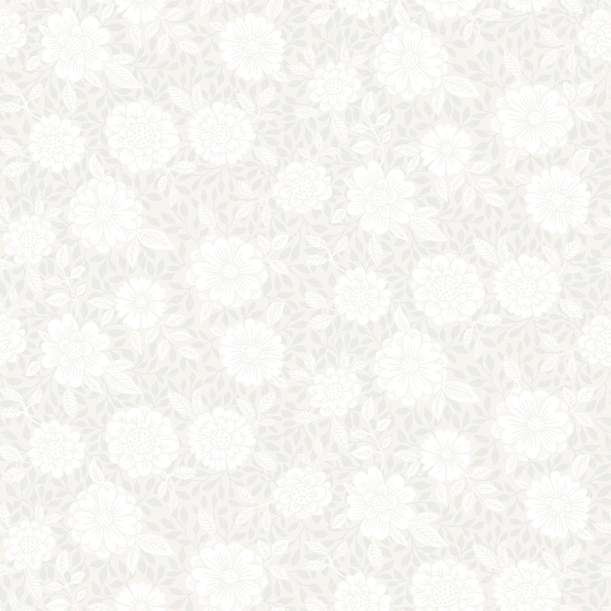 A-Street Prints Lizette Light Grey Charming Floral Wallpaper