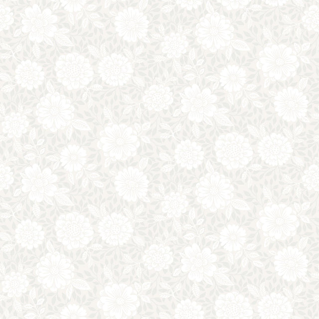 A-Street Prints Lizette Light Grey Charming Floral Wallpaper