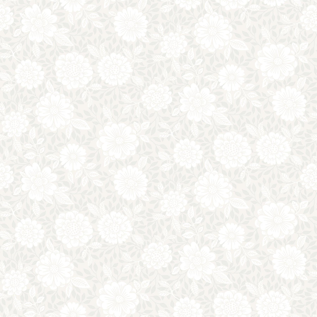 A-Street Prints Lizette Light Grey Charming Floral Soft Taupe Grey Wallpaper