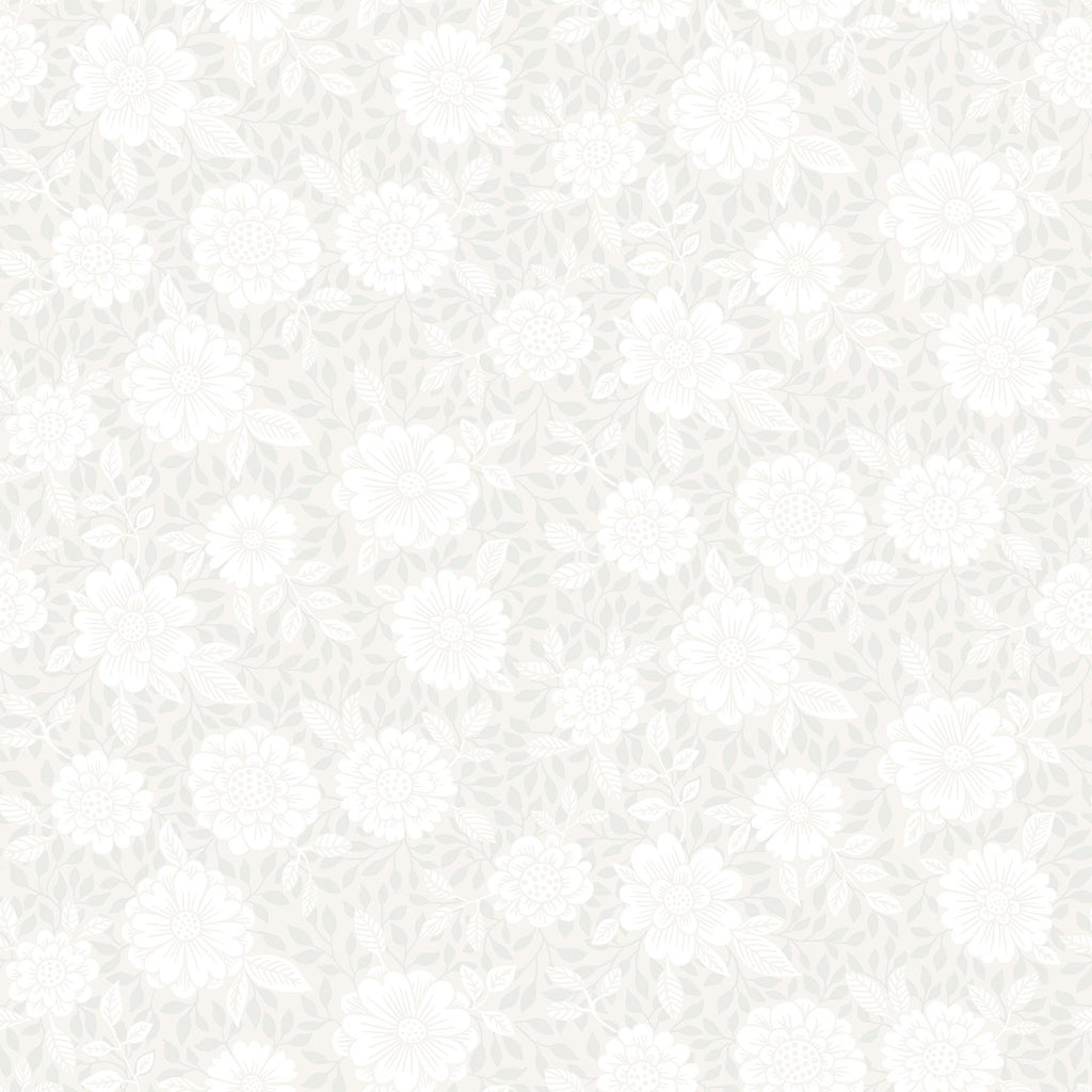 A-Street Prints Lizette Light Grey Charming Floral Soft Taupe Grey Wallpaper