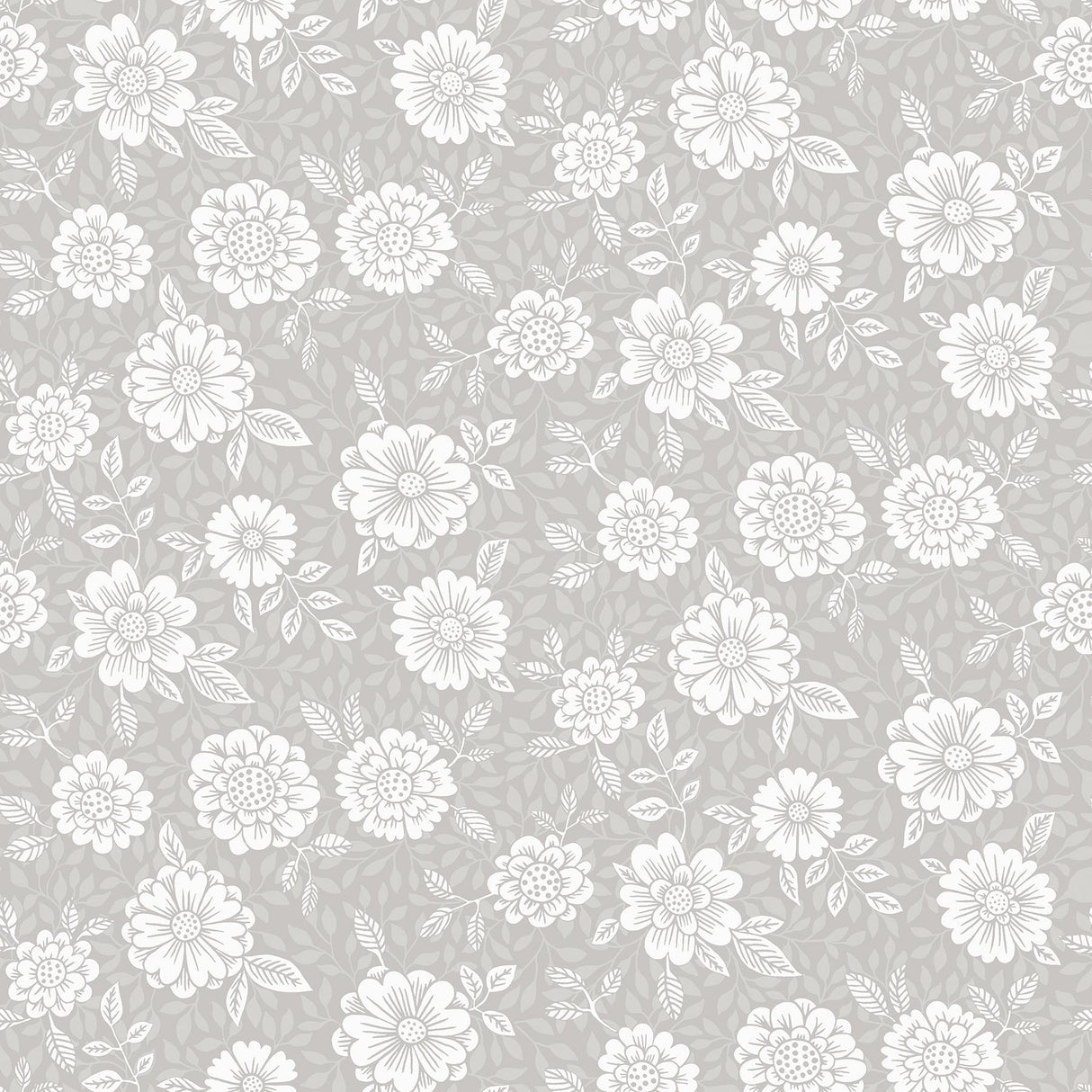 A-Street Prints Lizette Grey Charming Floral Wallpaper