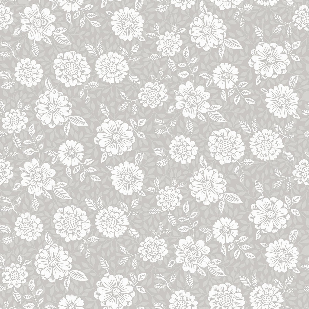 A-Street Prints Lizette Grey Charming Floral Wallpaper