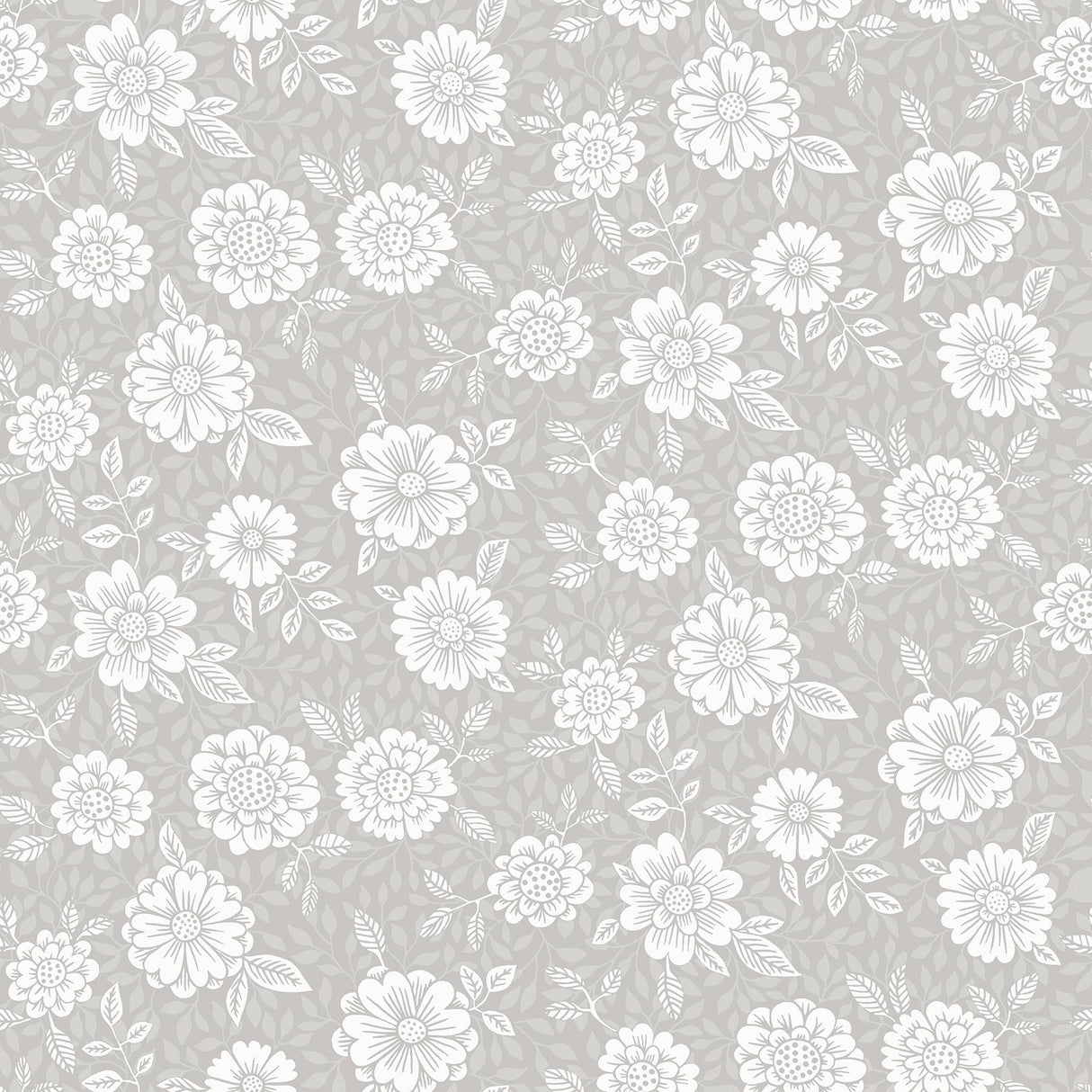 A-Street Prints Lizette Grey Charming Floral Taupe Wallpaper