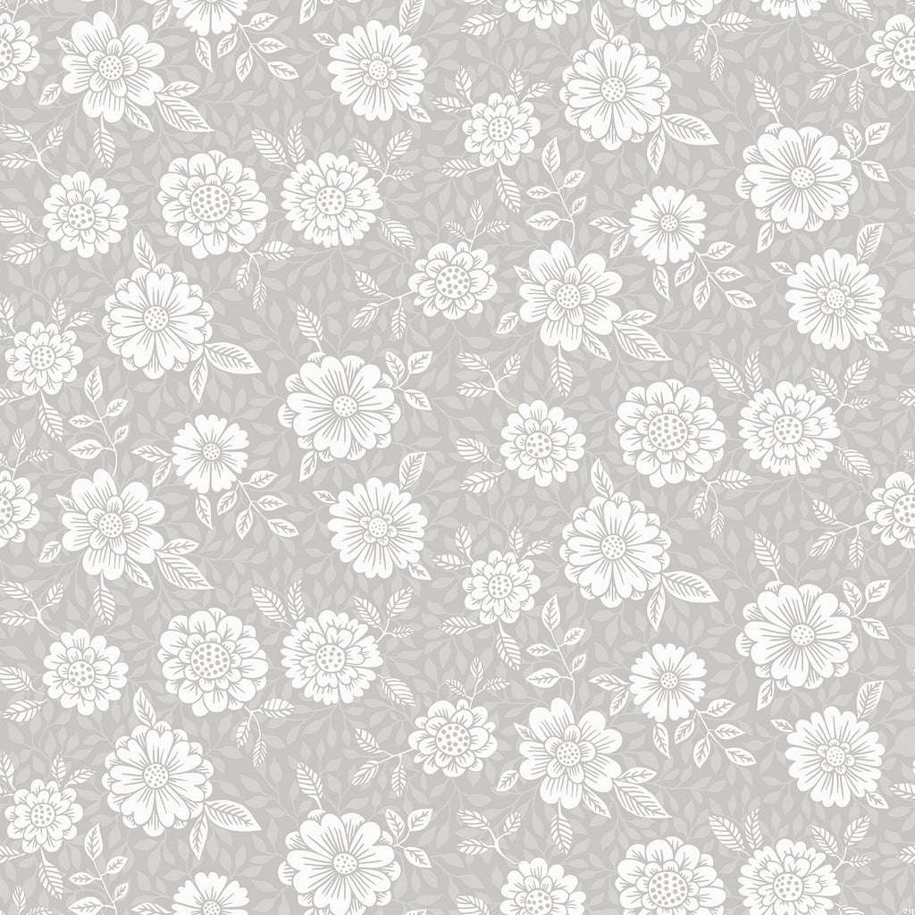 A-Street Prints Lizette Grey Charming Floral Taupe Wallpaper