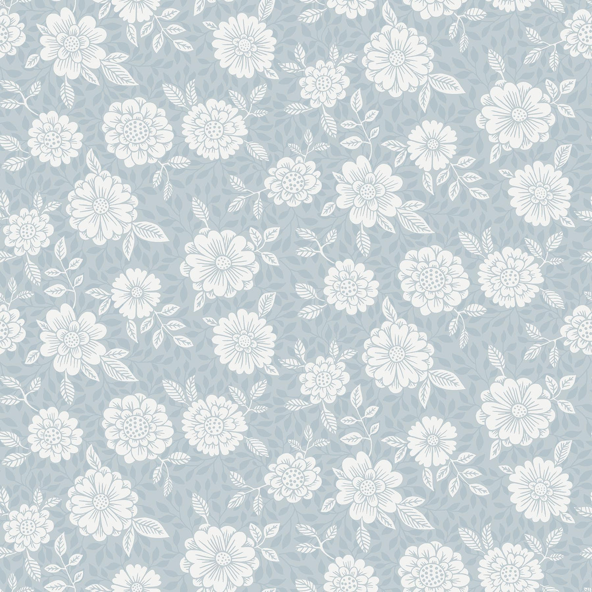 A-Street Prints Lizette Light Blue Charming Floral Wallpaper