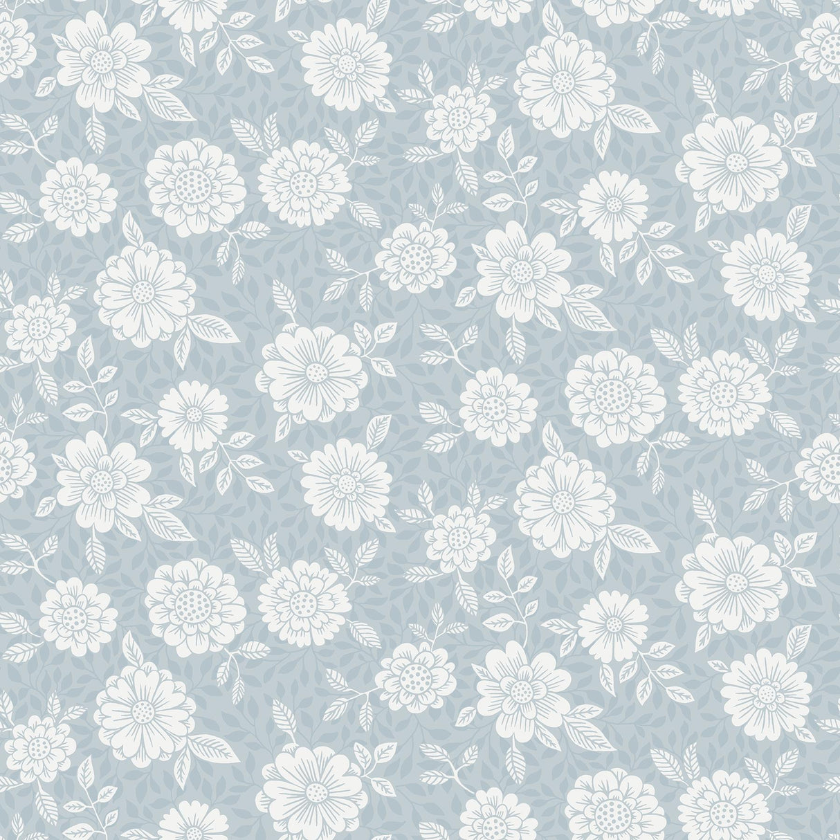 A-Street Prints Lizette Light Charming Floral Blue Wallpaper