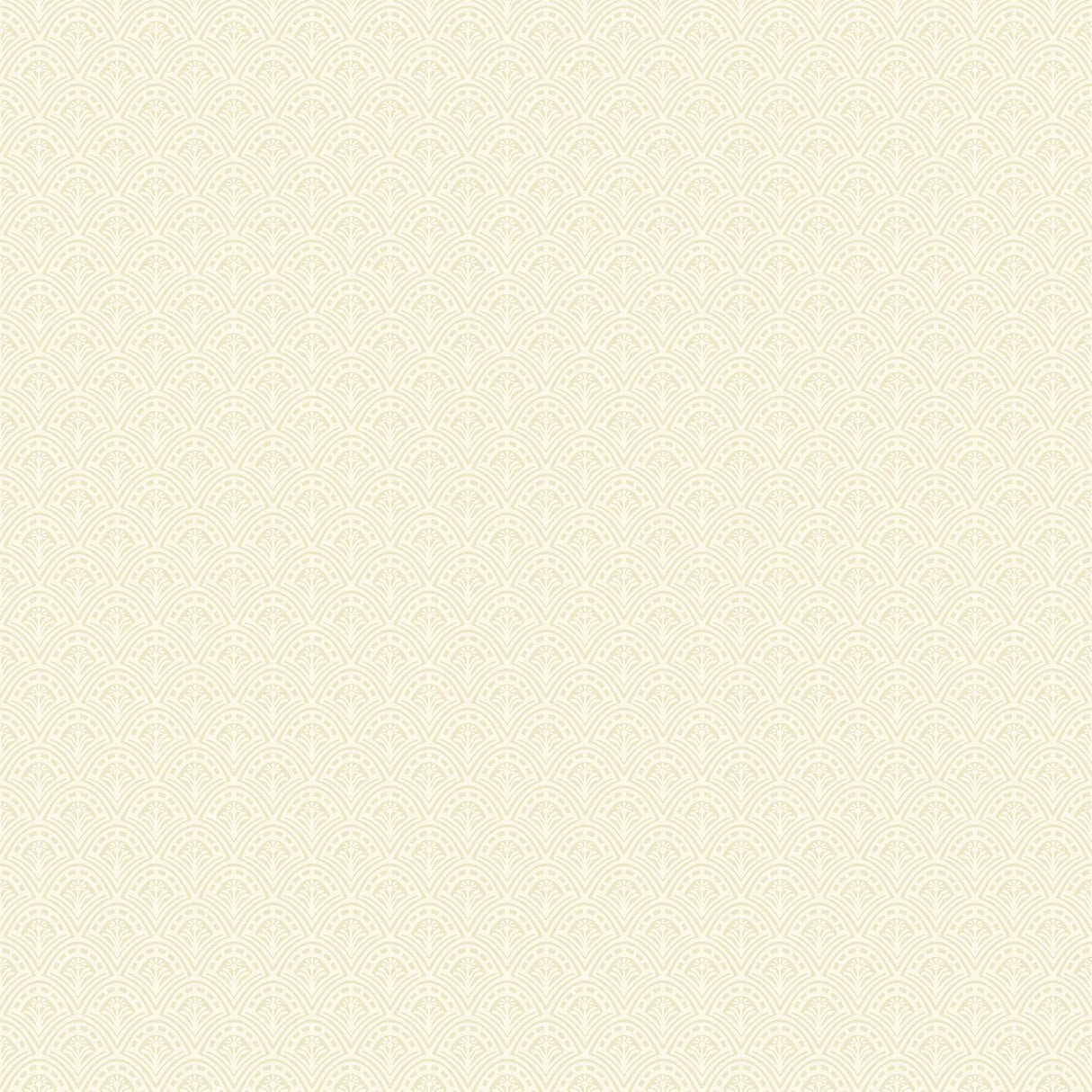 A-Street Prints Athena Cream Scalloped Botanical Wallpaper