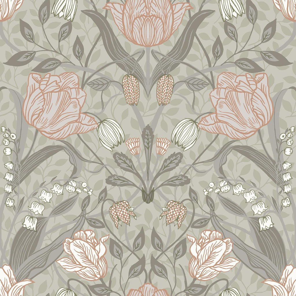 A-Street Prints Filippa Grey Tulip Wallpaper