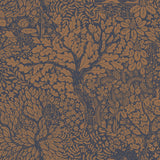 A-Street Prints Olle Orange Forest Sanctuary Navy Coral Wallpaper