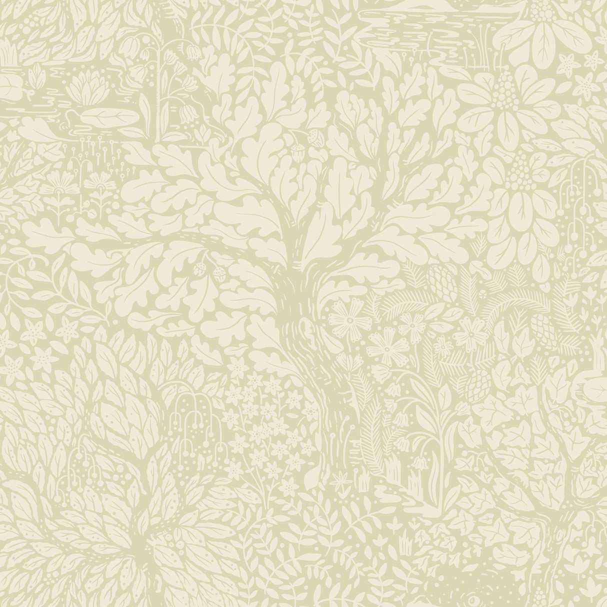 A-Street Prints Olle Neutral Forest Sanctuary Cream Wallpaper