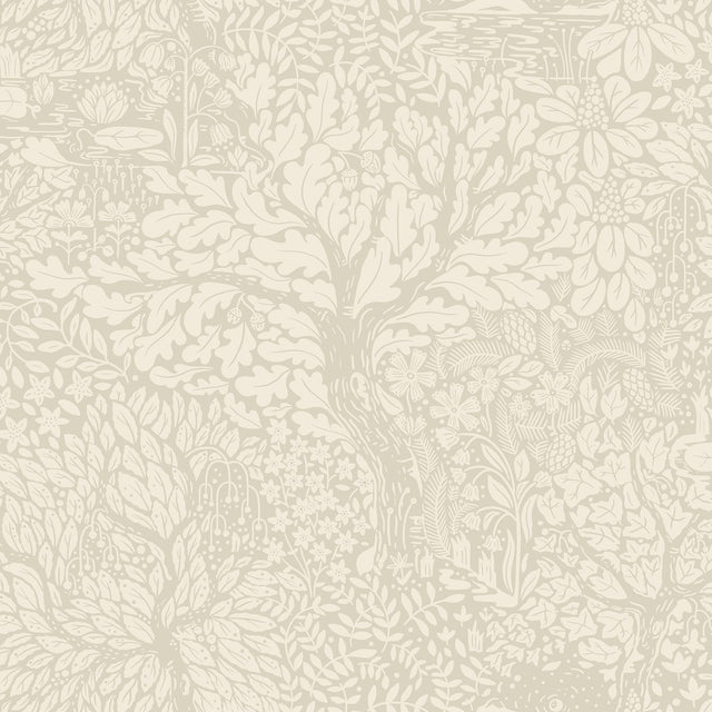 A-Street Prints Olle Taupe Forest Sanctuary Wallpaper