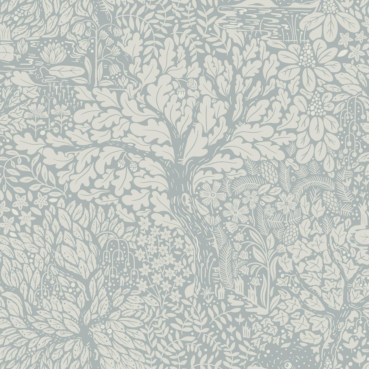 A-Street Prints Olle Light Blue Forest Sanctuary Wallpaper
