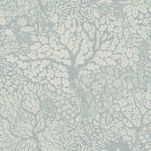 A-Street Prints Olle Light Blue Forest Sanctuary Wallpaper