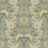 A-Street Prints Ojvind Sea Green Floral Ogee Wallpaper