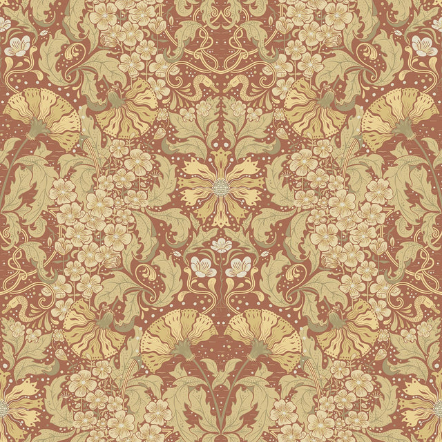 A-Street Prints Ojvind Rust Floral Ogee Wallpaper