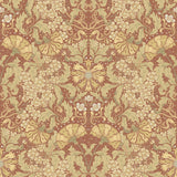 A-Street Prints Ojvind Rust Floral Ogee Cinnibar Maize Wallpaper