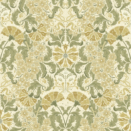 A-Street Prints Ojvind Gold Floral Ogee Wallpaper