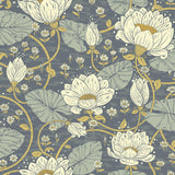 A-Street Prints Eva Blue Lotus Dreams Wallpaper