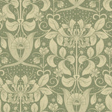 A-Street Prints Berit Green Floral Crest Wallpaper
