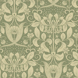 A-Street Prints Berit Green Floral Crest Green Butter Wallpaper