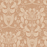 A-Street Prints Berit Floral Crest Coral Wallpaper