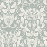 A-Street Prints Berit Blue Floral Crest Wallpaper