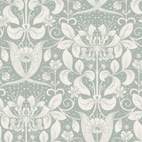 A-Street Prints Berit Floral Crest Blue Wallpaper