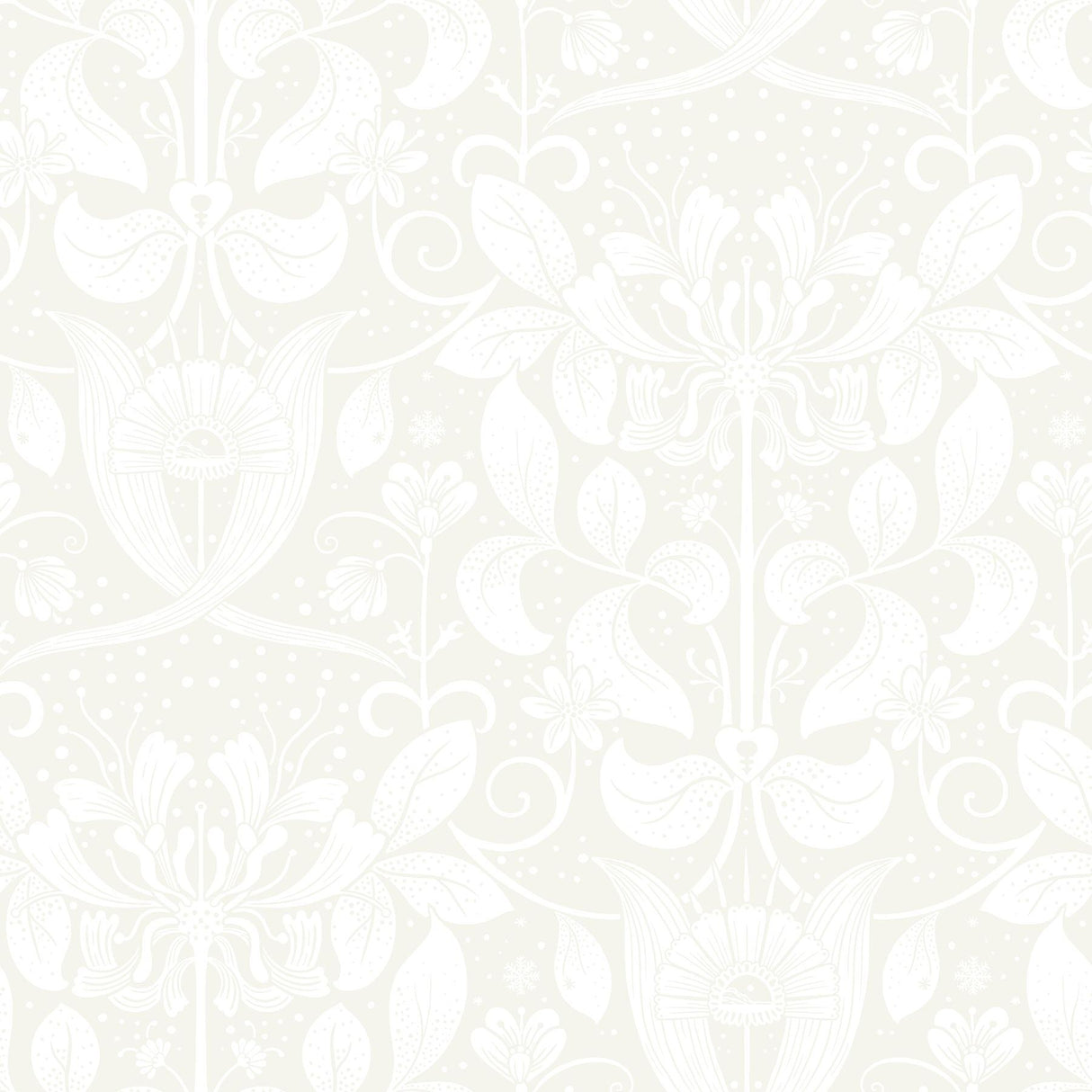 A-Street Prints Berit Bone Floral Crest Wallpaper