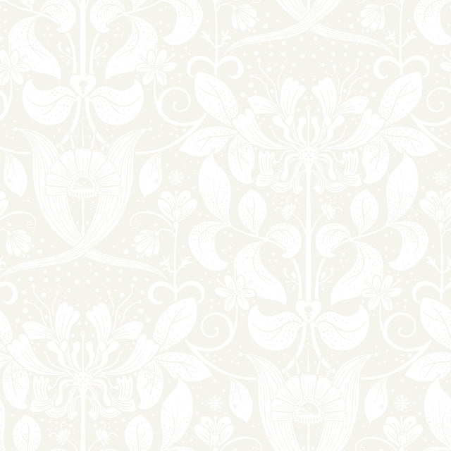 A-Street Prints Berit Bone Floral Crest Wallpaper