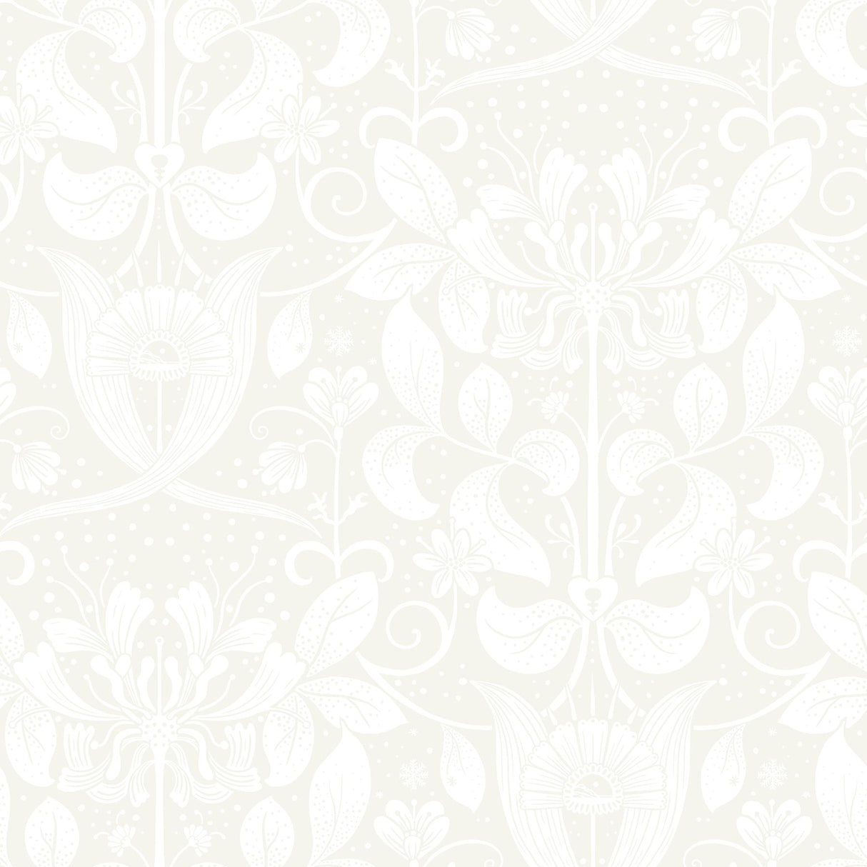 A-Street Prints Berit Bone Floral Crest Soft Taupe Wallpaper