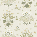 A-Street Prints Elda Olive Delicate Daises Cream Green Gold Wallpaper