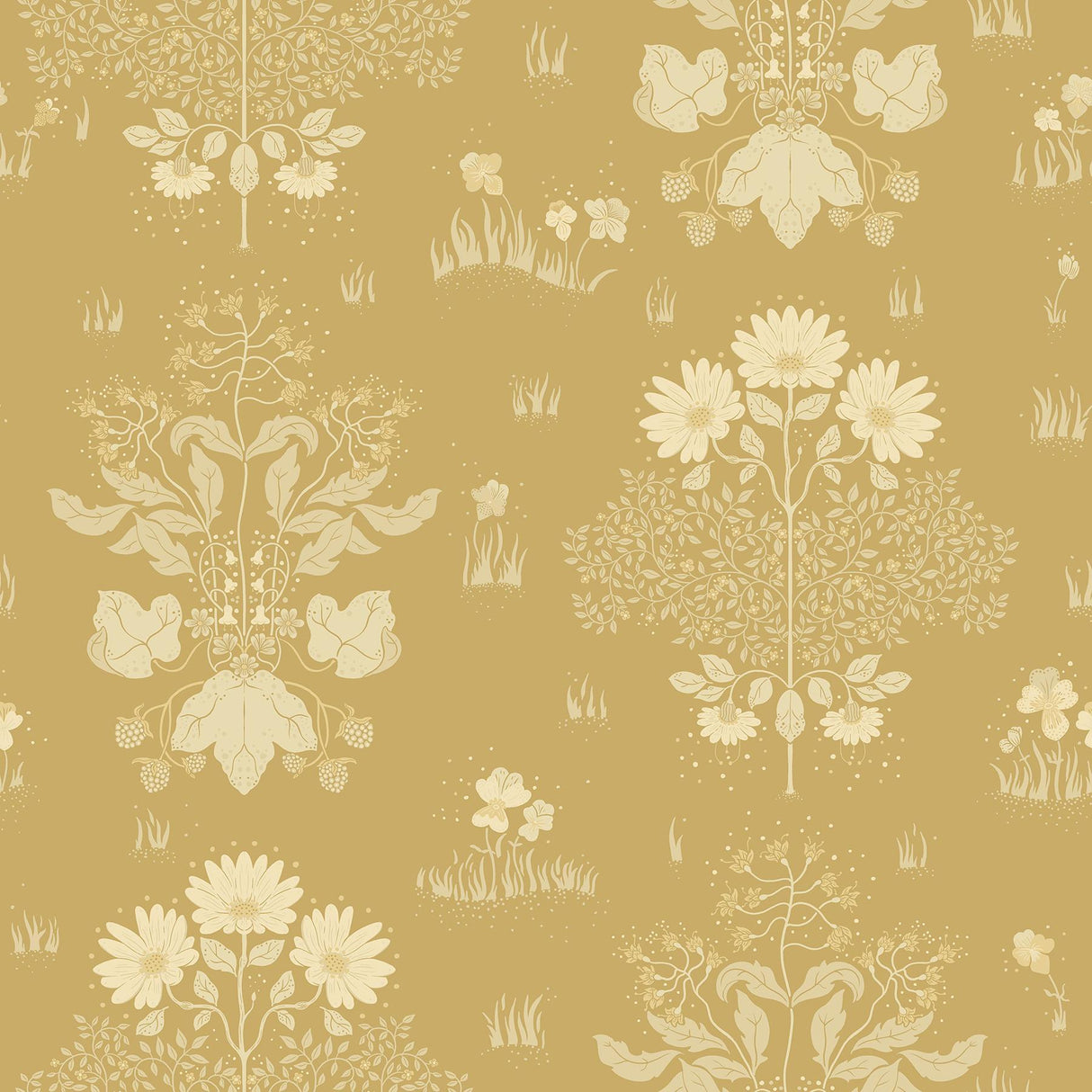A-Street Prints Elda Gold Delicate Daises Wallpaper
