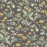 A-Street Prints Magdalena Charcoal Dandelion Wallpaper