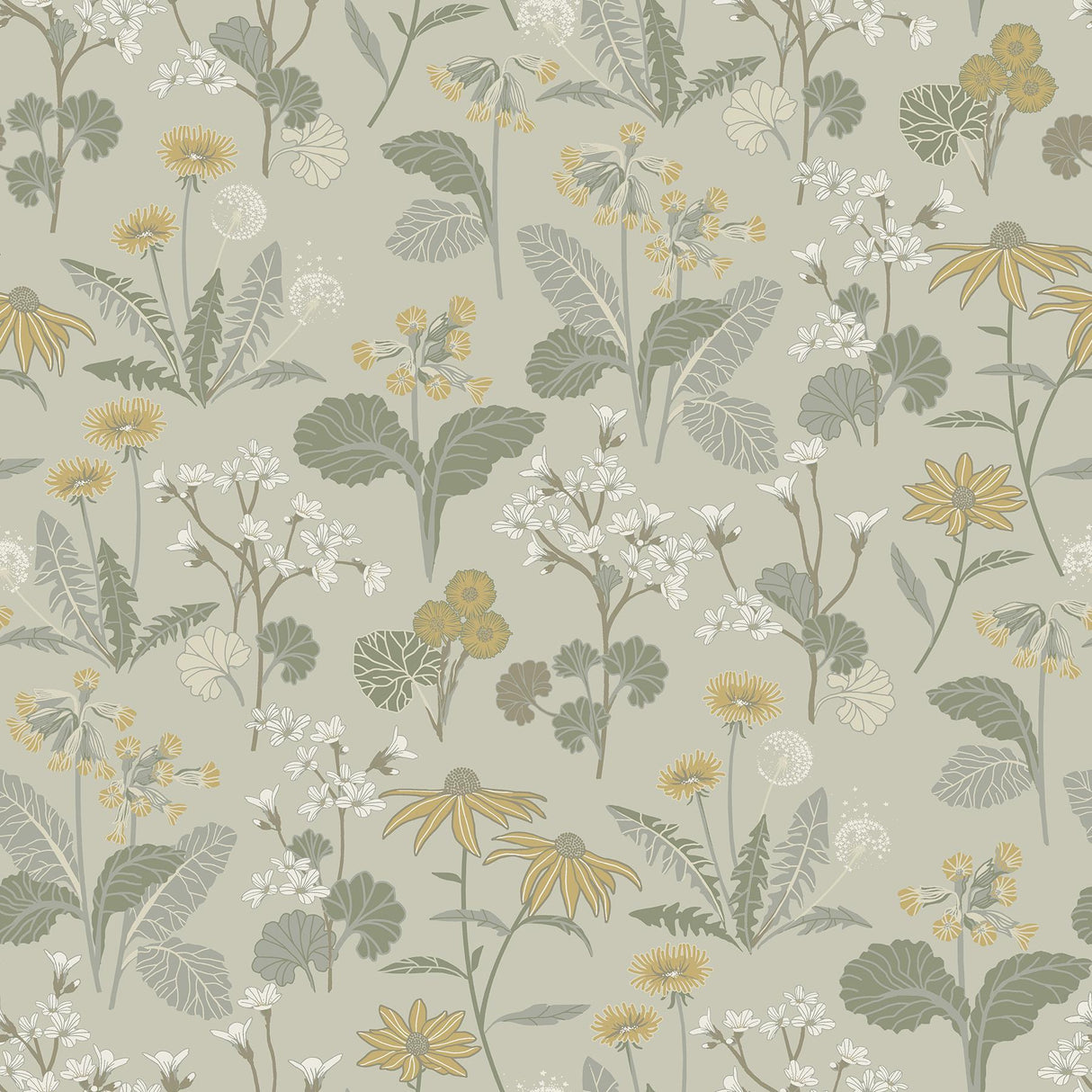 A-Street Prints Magdalena Light Green Dandelion Wallpaper