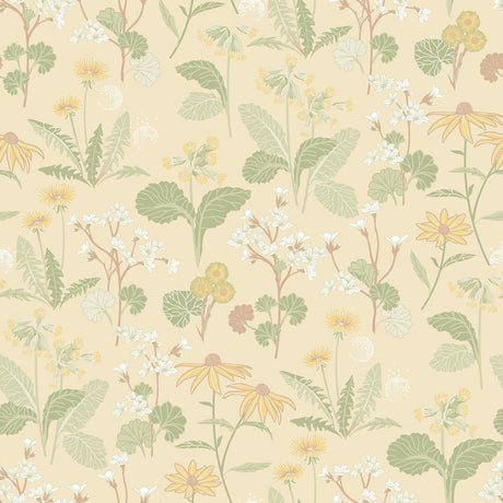 A-Street Prints Magdalena Light Yellow Dandelion Wallpaper