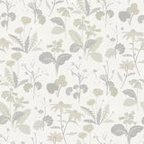 A-Street Prints Magdalena Light Grey Dandelion Off White Taupe Wallpaper