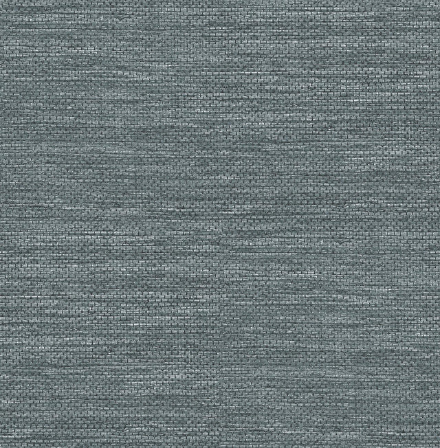 A-Street Prints Malin Dark Blue Faux Grasscloth Wallpaper