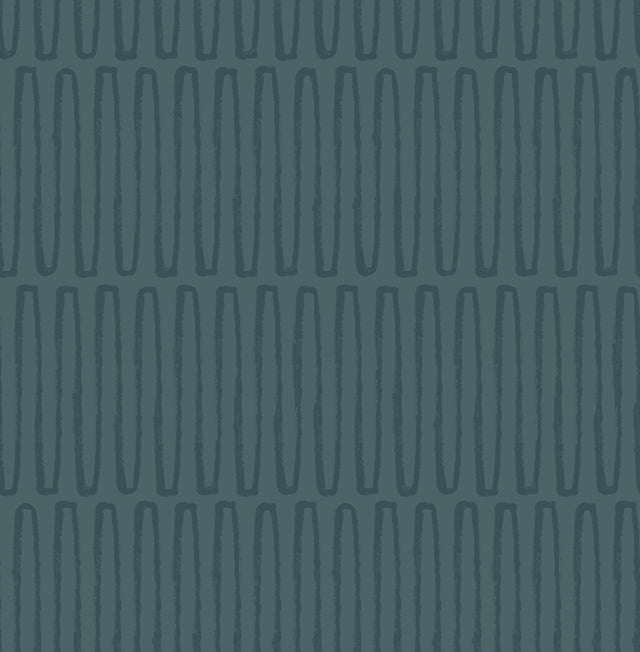 A-Street Prints Lars Teal Retro Wave Wallpaper