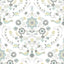 A-Street Prints Britt Sea Green Embroidered Damask Wallpaper