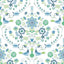 A-Street Prints Britt Sapphire Embroidered Damask Wallpaper