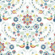 A-Street Prints Britt Multicolor Embroidered Damask Wallpaper