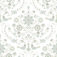 A-Street Prints Britt Neutral Embroidered Damask Wallpaper